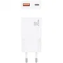 Aisens Cargador de Pared GaN 20W A110-0998 Blanco con USB-C y USB-A